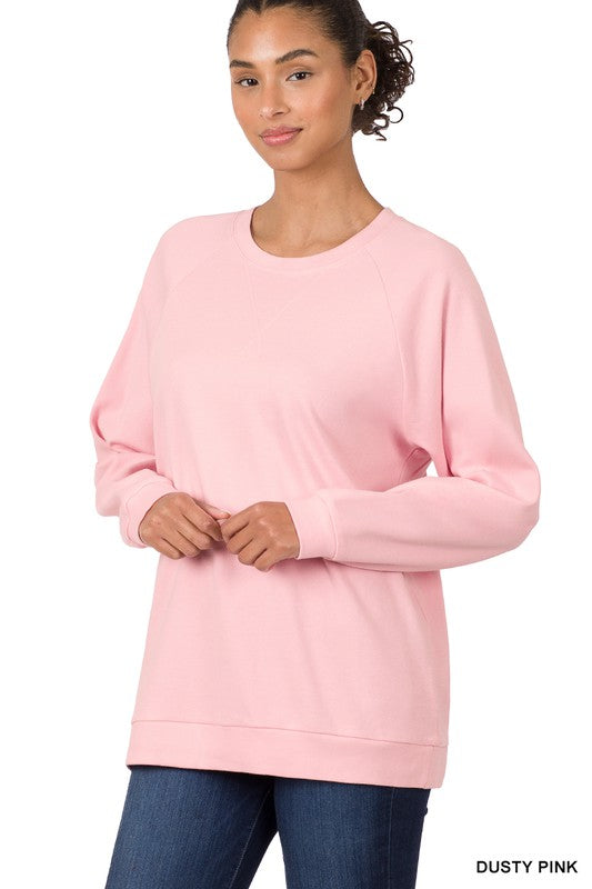 COTTON RAGLAN SLEEVE ROUND NECK PULLOVER