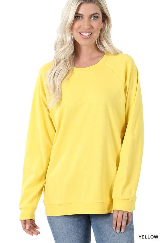 COTTON RAGLAN SLEEVE ROUND NECK PULLOVER