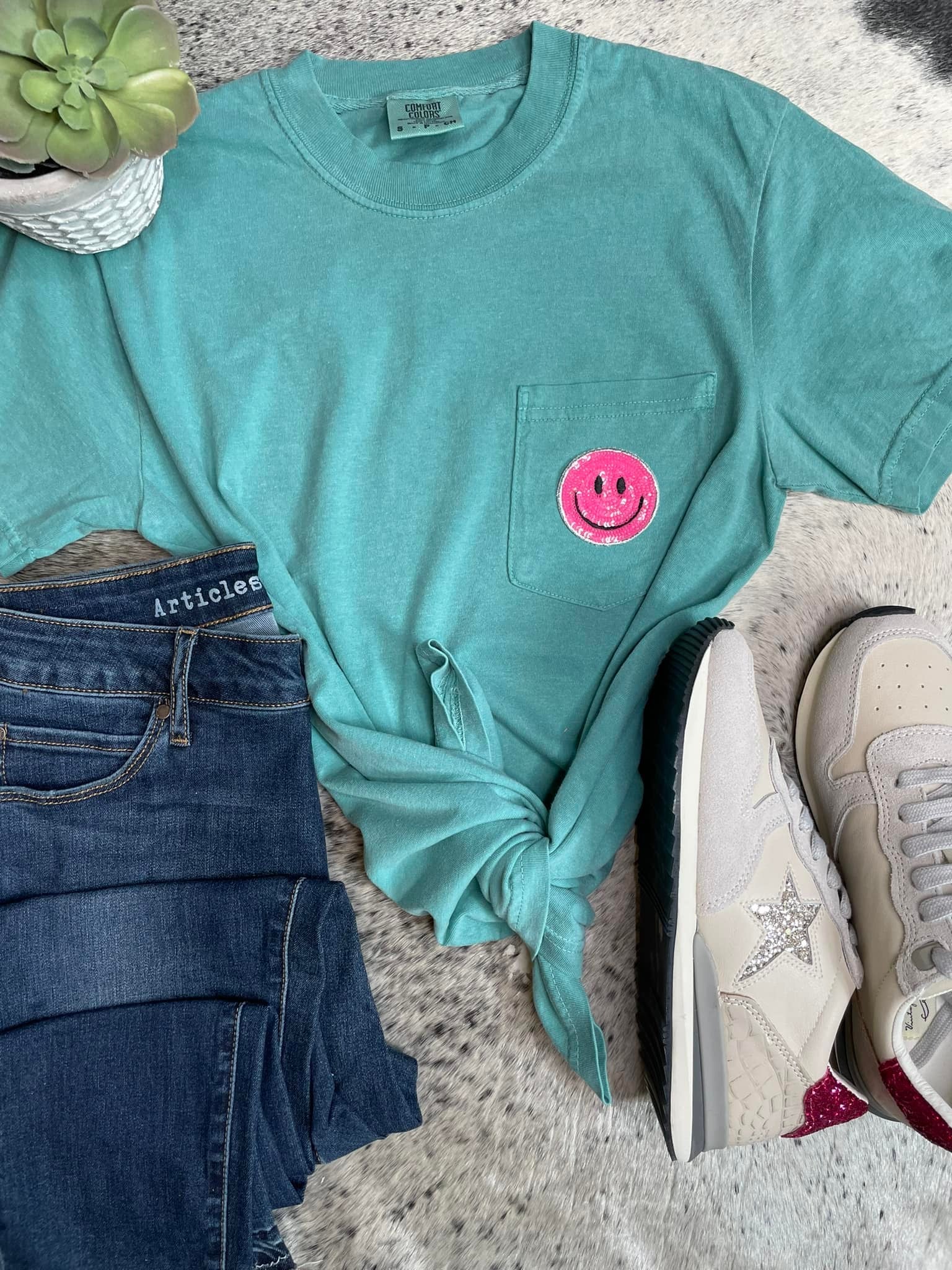 PATCHED Pocket Tee | Sequin Smiles