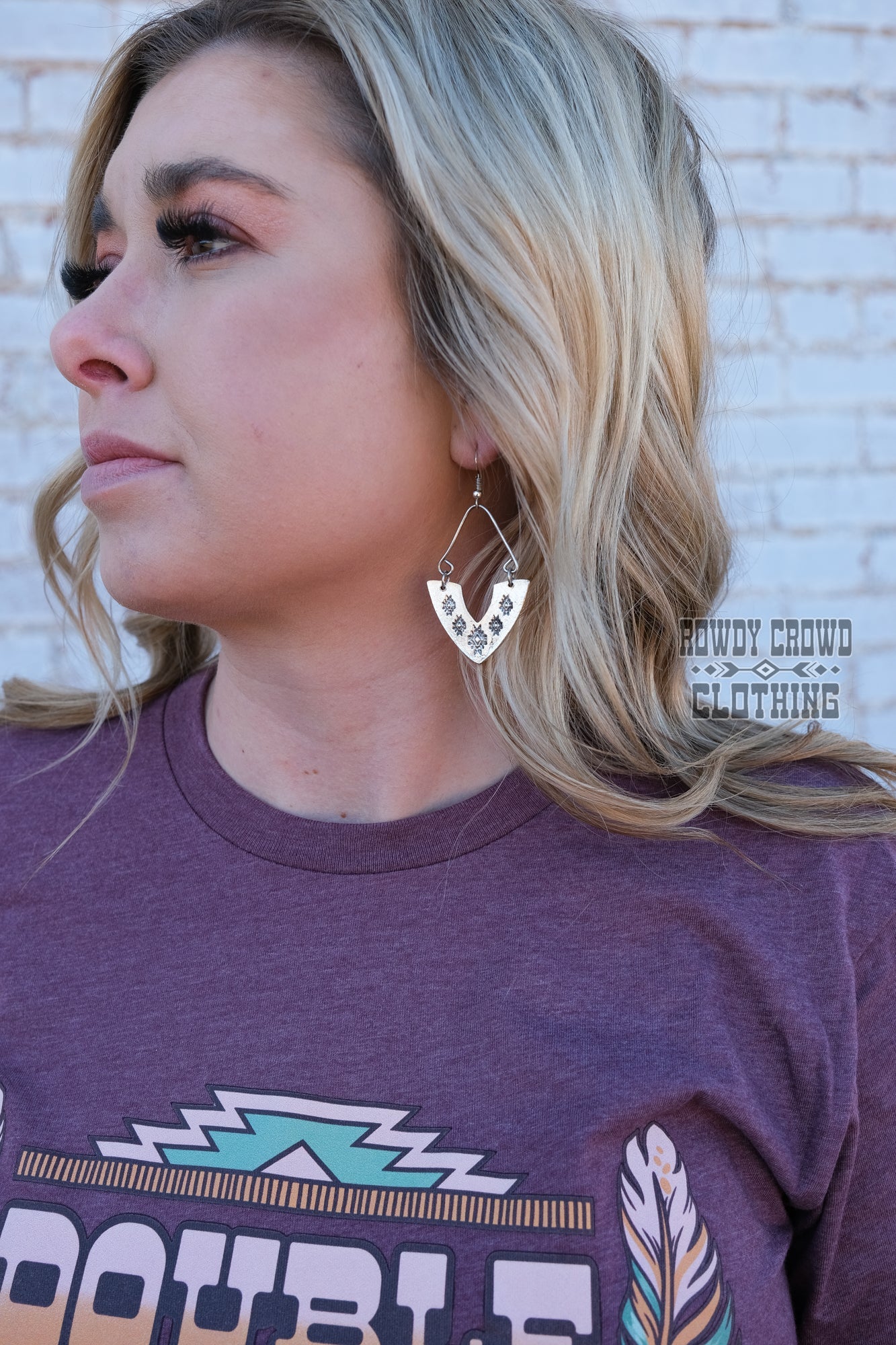 Western Accessories, Western Jewelry, Earrings for Women, Southwestern Jewelry, Western Jewelry Wholesale, Cowgirl Jewelry, Western Wholesale, Wholesale Accessories, Wholesale Jewelry, western boho earrings, silver stamped earrings, western stamped jewelry, silver earrings, aztec earrings, western aztec earrings