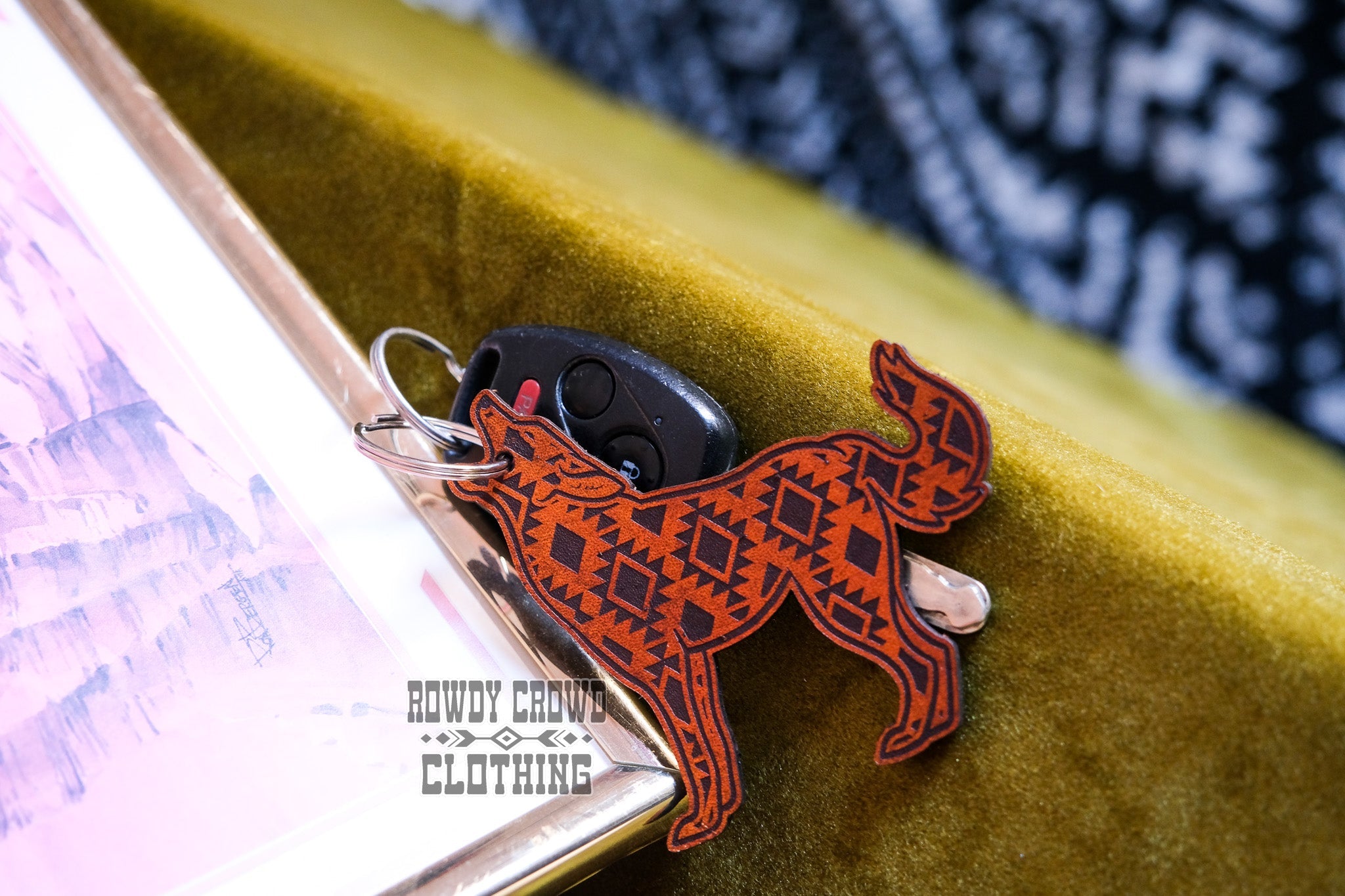   western keychains, western accessories, leather keychain, western accessories, western car accessories, western wholesale, western wholesale accessories, keychains, coyote keychain