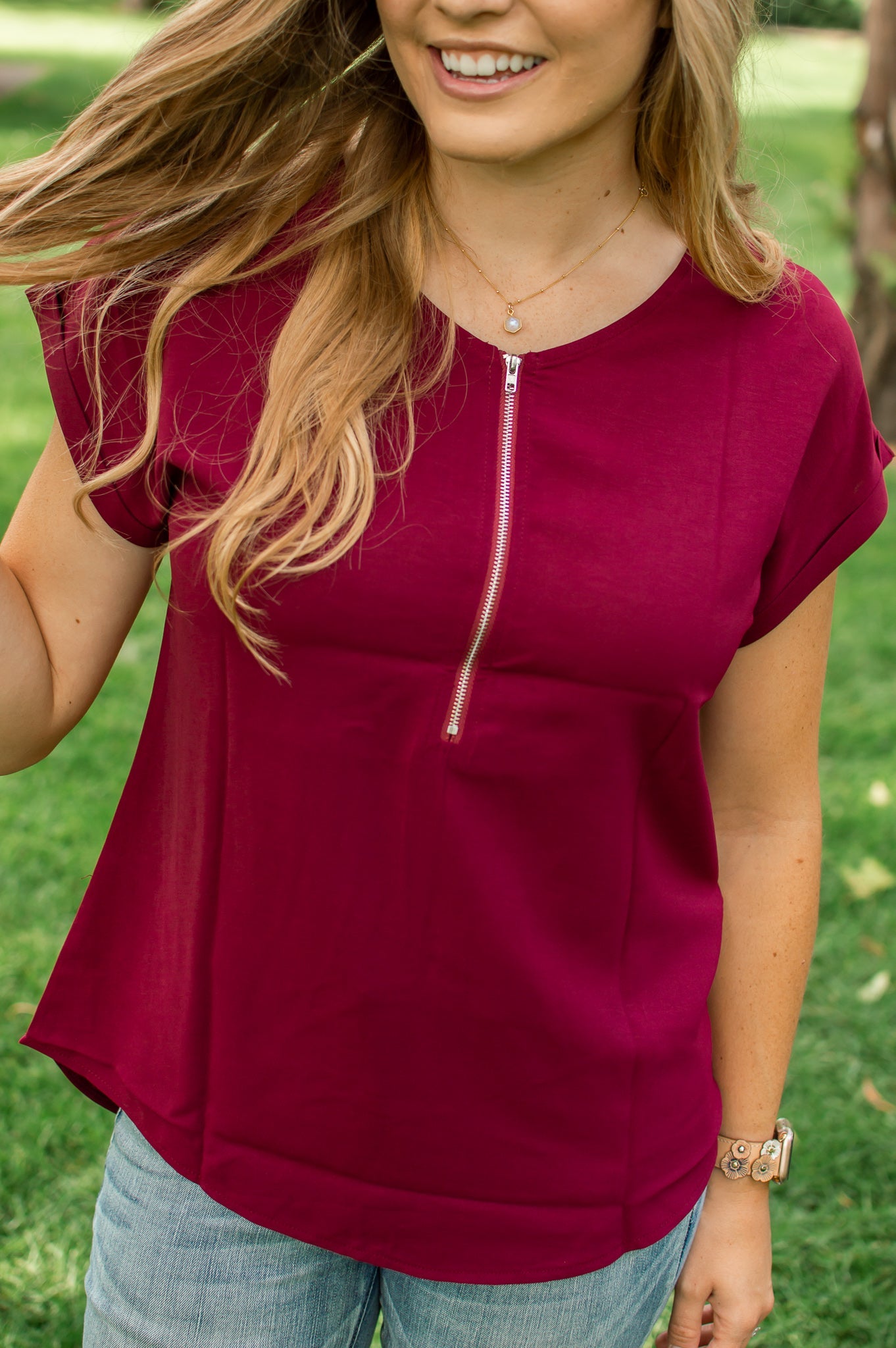 Zip Down Blouse | 3 Colors!