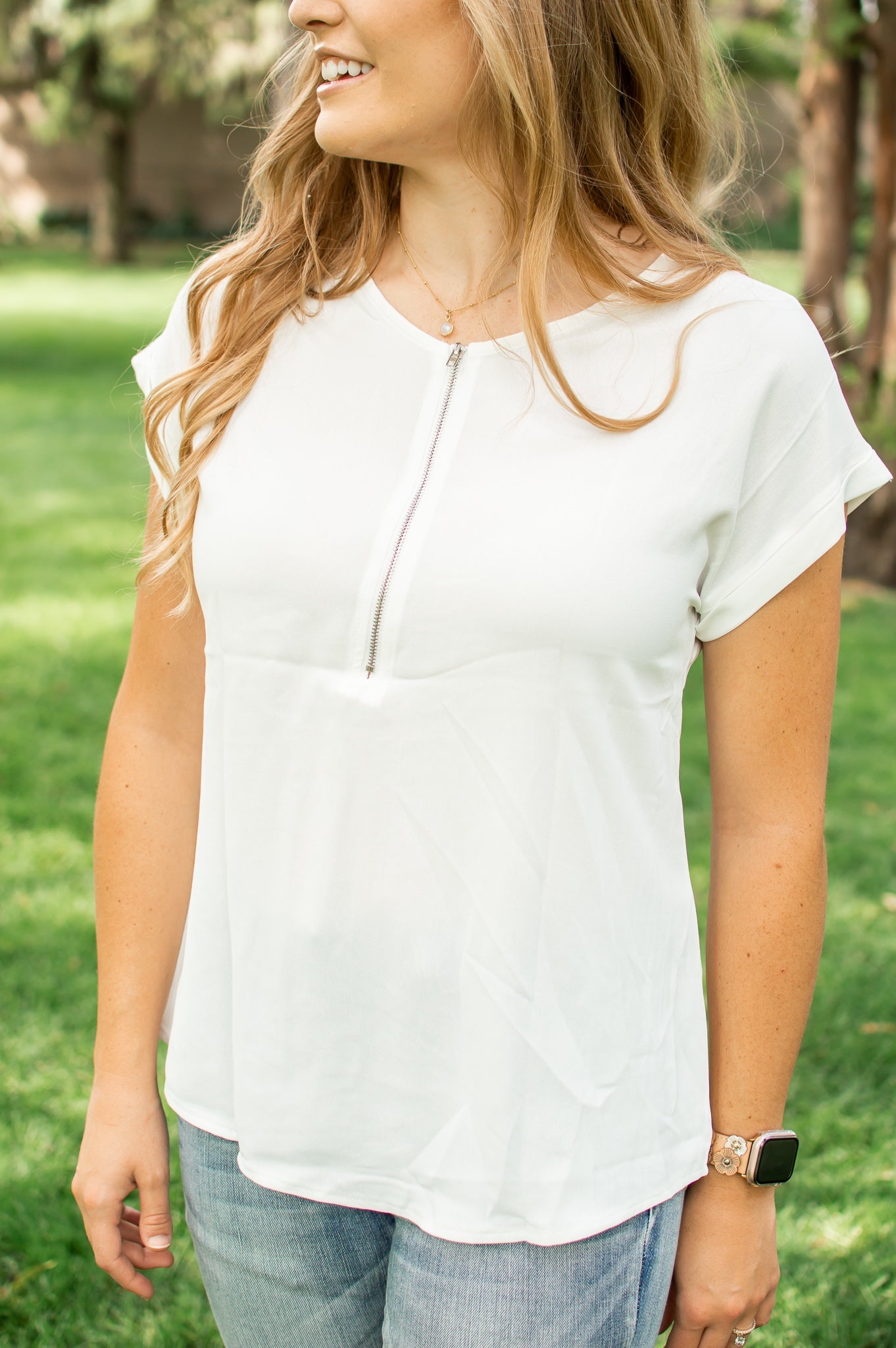 Zip Down Blouse | 3 Colors!