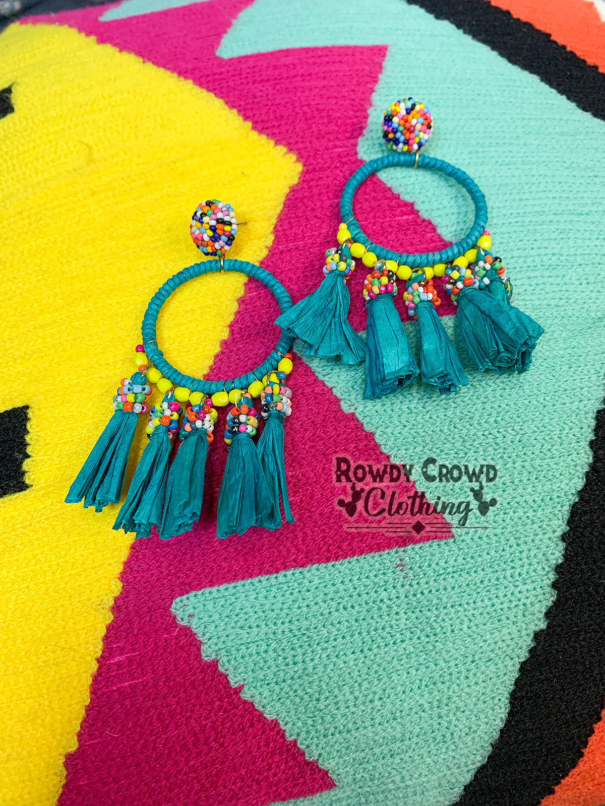 Sea Side Circle Earrings