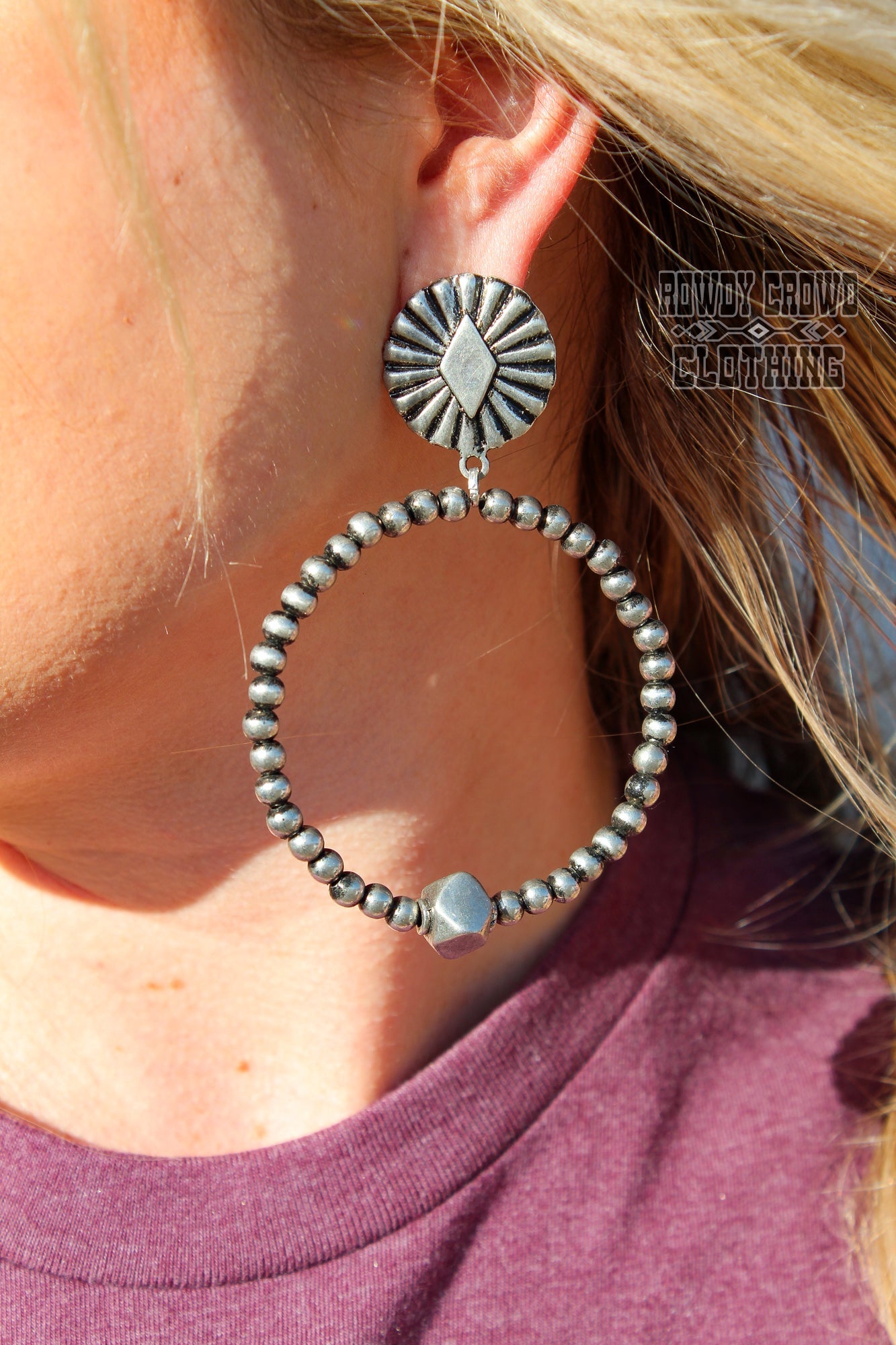 Western Accessories, Western Jewelry, Earrings for Women, Southwestern Jewelry, Western Jewelry Wholesale, Cowgirl Jewelry, Western Wholesale, Wholesale Accessories, Wholesale Jewelry, concho earrings, concho hoop earings, western boho earrings, western hoop earrings