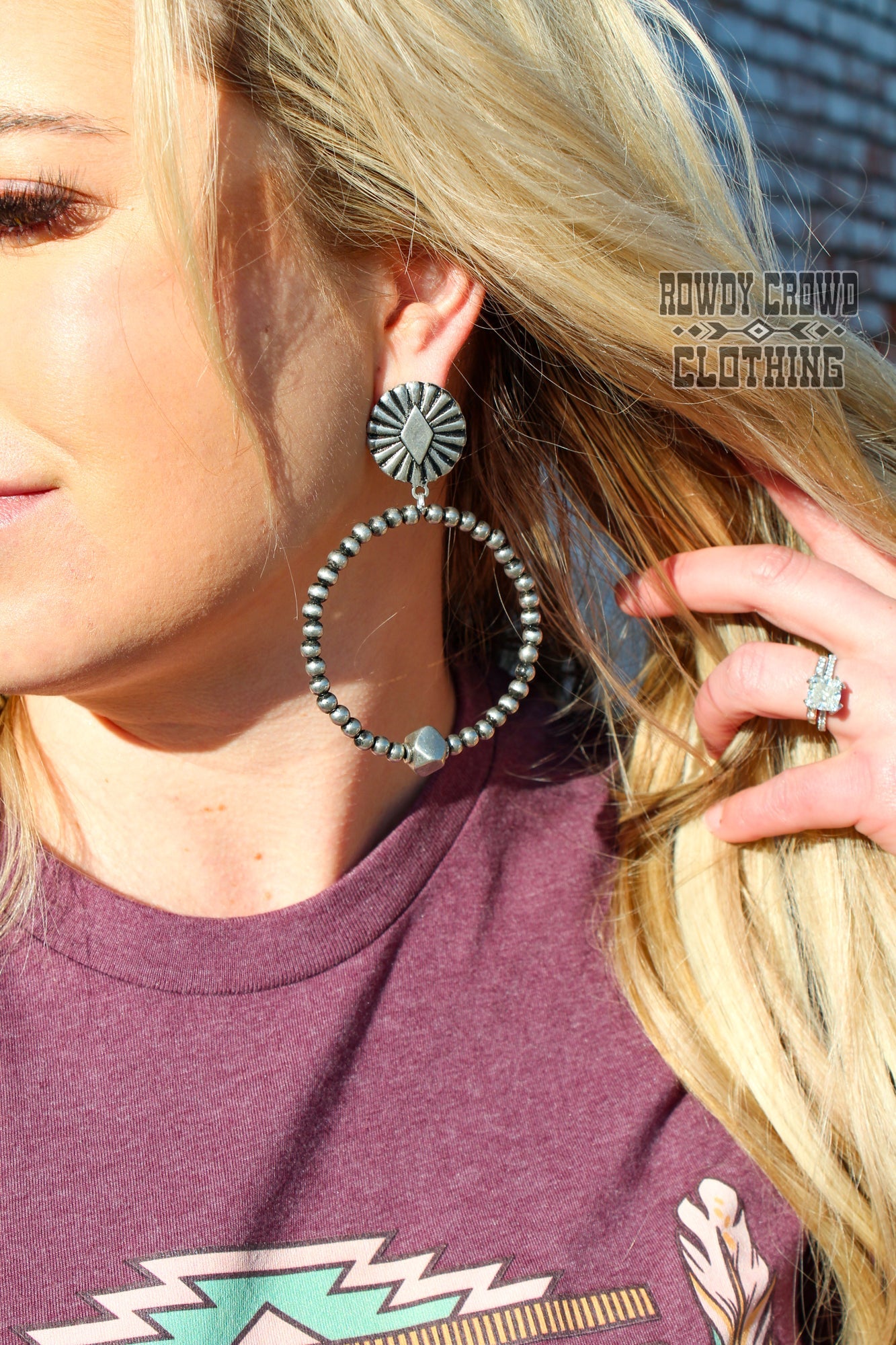 Western Accessories, Western Jewelry, Earrings for Women, Southwestern Jewelry, Western Jewelry Wholesale, Cowgirl Jewelry, Western Wholesale, Wholesale Accessories, Wholesale Jewelry, concho earrings, concho hoop earings, western boho earrings, western hoop earrings
