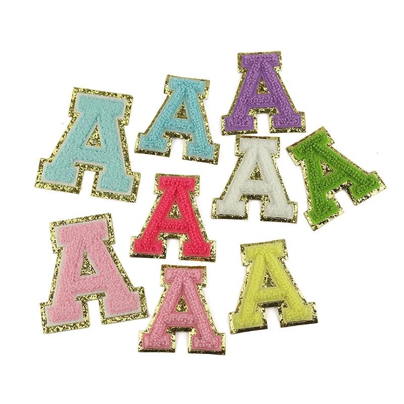 2.1” Self adhesive varsity letters: purple yellow white green